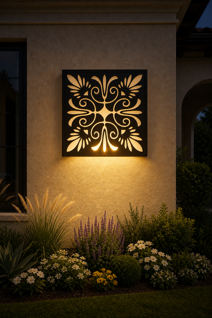 CH-039 Petal Scroll Decorative Wall Light Panel - Evening bottom uplight wall ambience