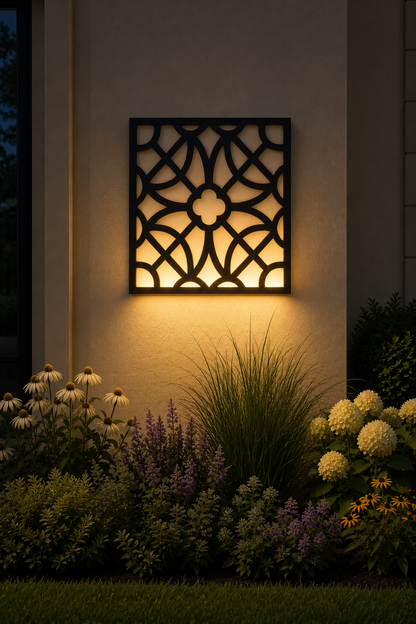 CH-040 Star Floral Lattice Decorative Wall Light Panel - Evening bottom uplight wall ambience