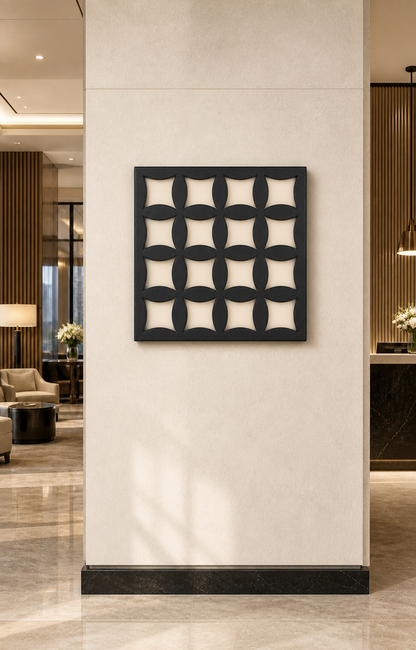 CH-041 Curved Lattice Decorative Wall Light Panel - Hotel lobby wall art daytime