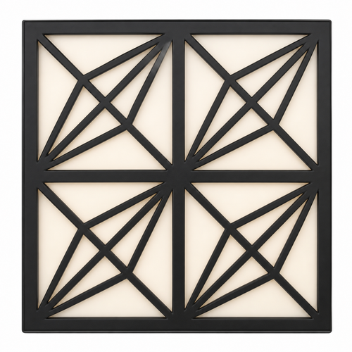 CH-044 Four-Square Geometry Decorative Wall Light Panel - White background main view