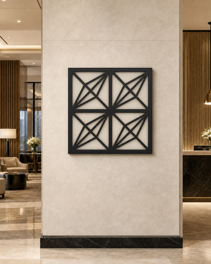 CH-044 Four-Square Geometry Decorative Wall Light Panel - Hotel lobby wall art daytime