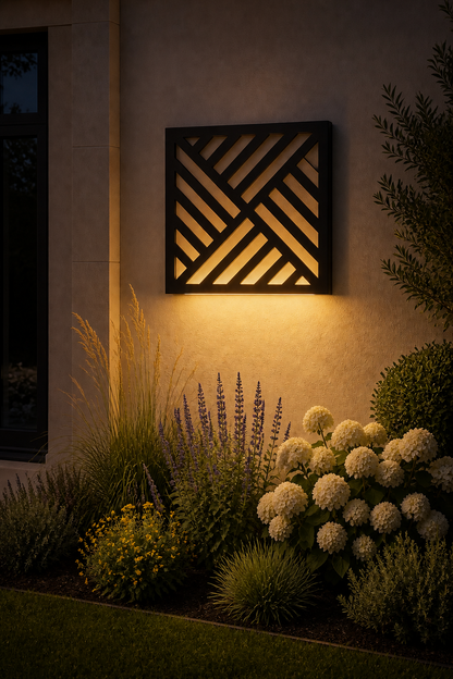 CH-045 Diagonal Stripe Decorative Wall Light Panel - Evening bottom uplight wall ambience