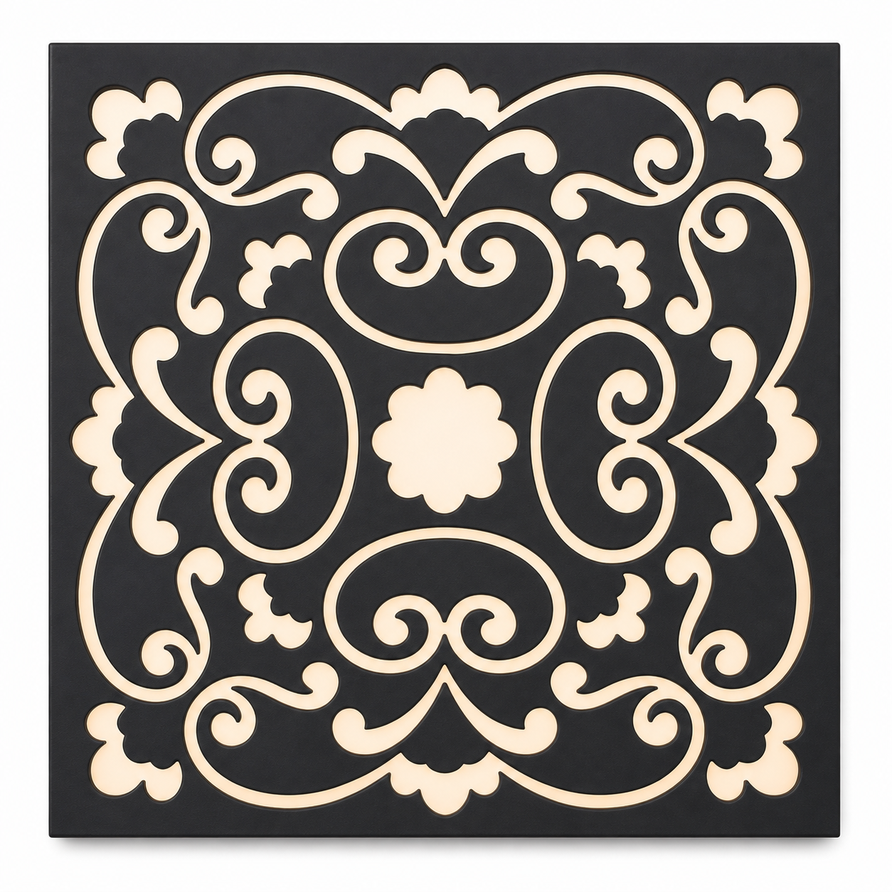 CH-047 Scroll Medallion Decorative Wall Light Panel - White background main view