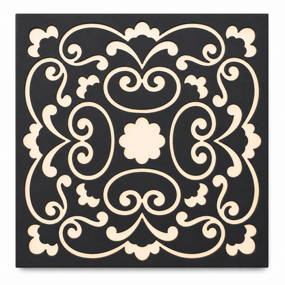 CH-047 Scroll Medallion Decorative Wall Light Panel - White background main view