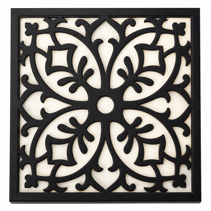 CH-048 Floral Medallion Decorative Wall Light Panel - White background main view