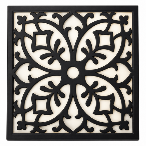 CH-048 Floral Medallion Decorative Wall Light Panel - White background main view