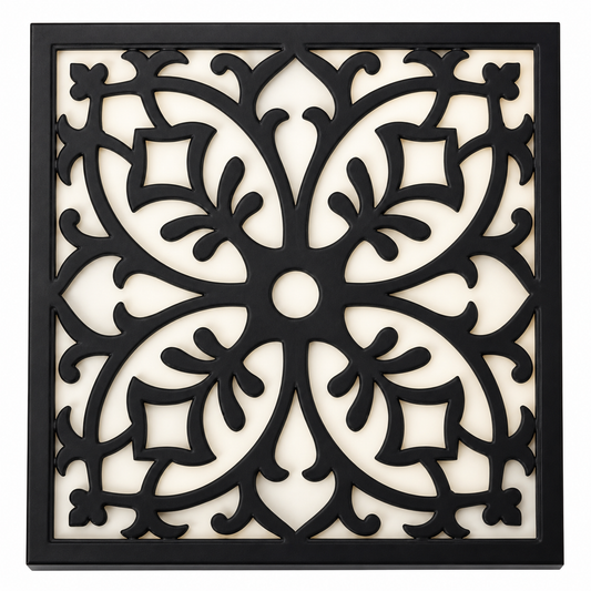 CH-048 Floral Medallion Decorative Wall Light Panel - White background main view
