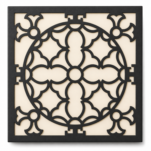 CH-050 Circle Lattice Decorative Wall Light Panel - White background main view