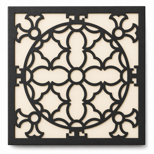 CH-050 Circle Lattice Decorative Wall Light Panel - White background main view