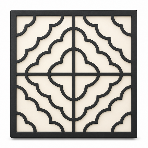 CH-051 Scallop Lattice Decorative Wall Light Panel - White background main view