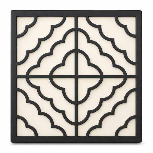 CH-051 Scallop Lattice Decorative Wall Light Panel - White background main view