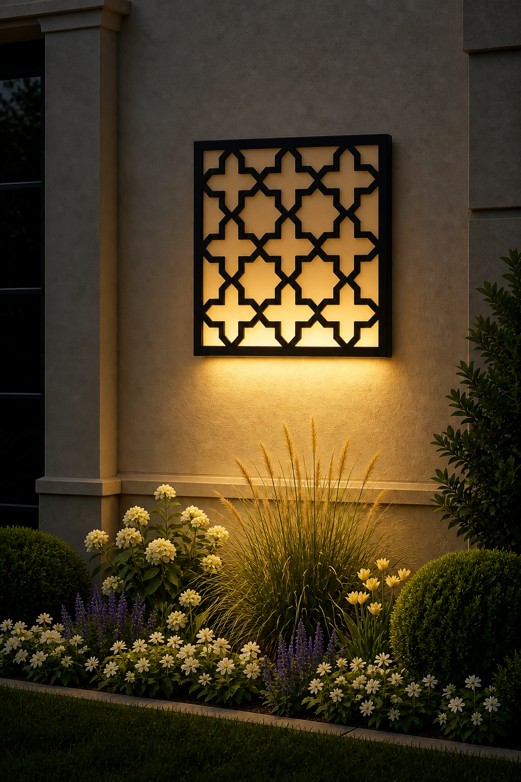 CH-052 Moroccan Geometry Decorative Wall Light Panel - Evening bottom uplight wall ambience