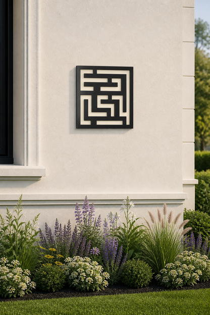 CH-053 Key Pattern Decorative Wall Light Panel - Daytime outdoor wall with flowers