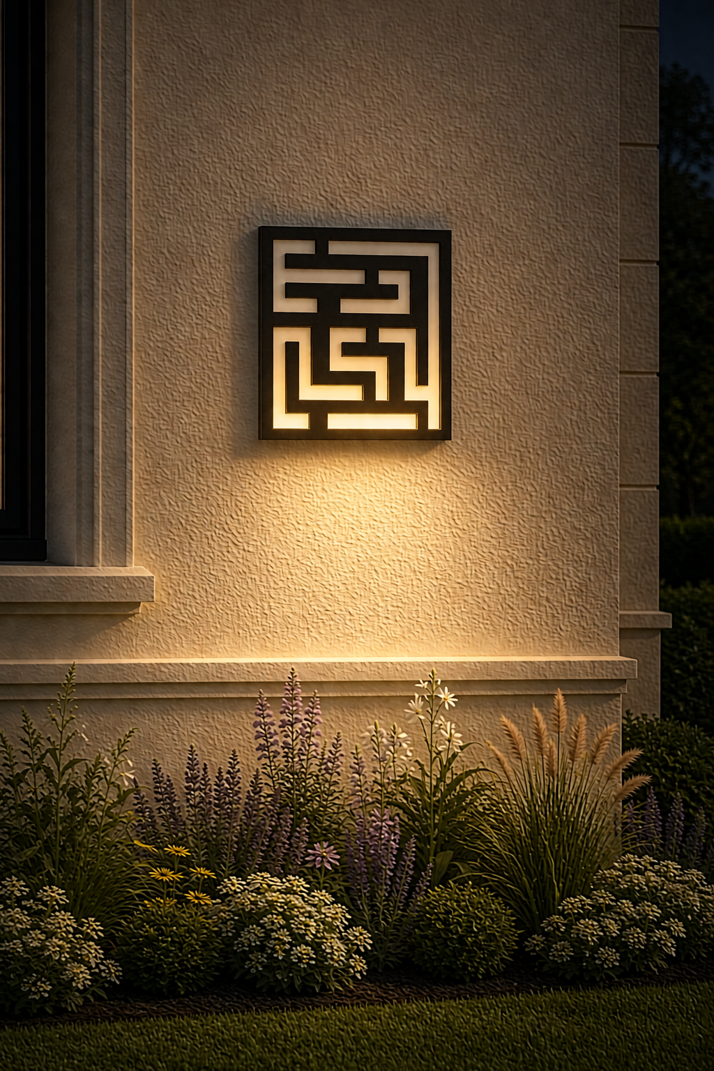 CH-053 Key Pattern Decorative Wall Light Panel - Evening bottom uplight wall ambience