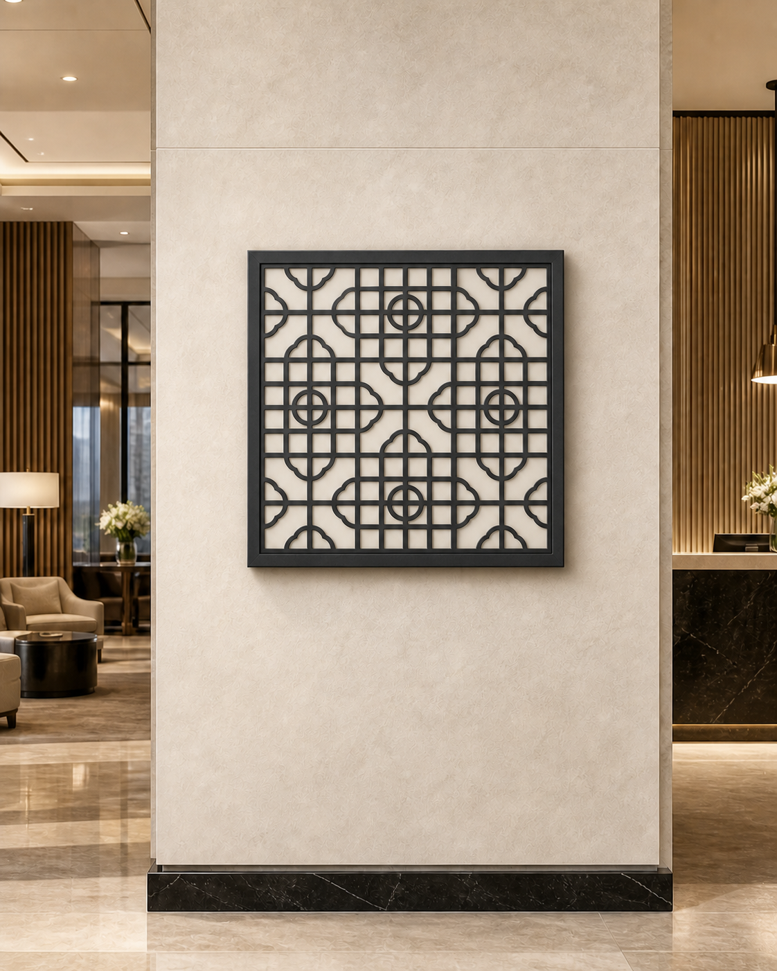 CH-054 Fine Grid Decorative Wall Light Panel - Hotel lobby wall art daytime