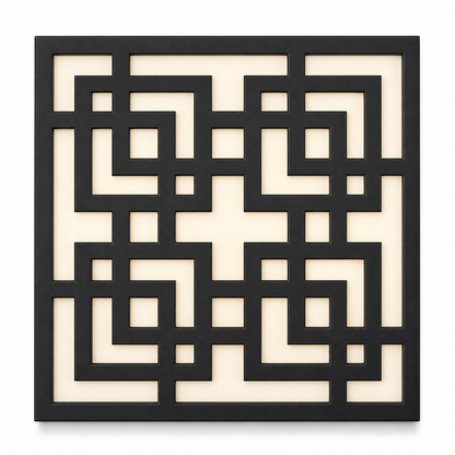 CH-056 Square Key Lattice Decorative Wall Light Panel - White background main view