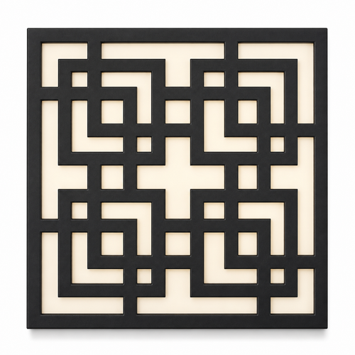 CH-056 Square Key Lattice Decorative Wall Light Panel - White background main view