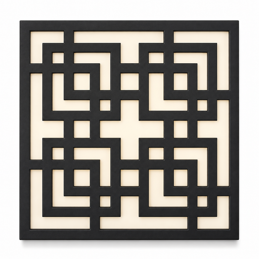 CH-056 Square Key Lattice Decorative Wall Light Panel - White background main view