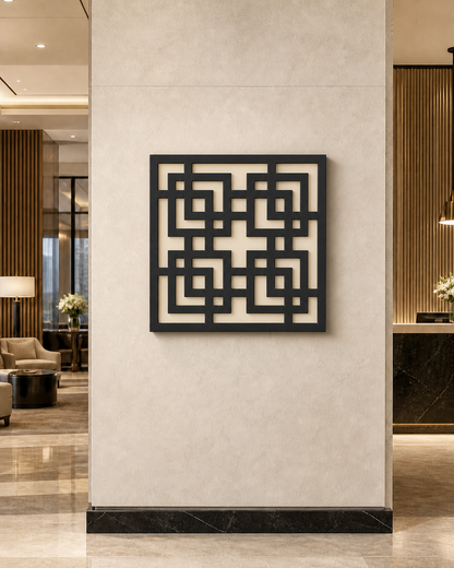 CH-056 Square Key Lattice Decorative Wall Light Panel - Hotel lobby wall art daytime