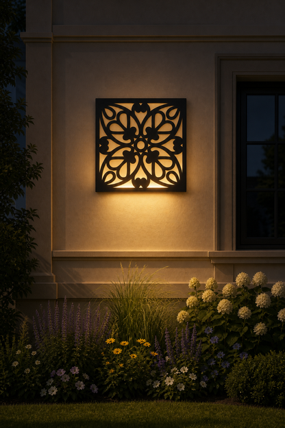 CH-058 Floral Petal Scroll Decorative Wall Light Panel - Evening bottom uplight wall ambience