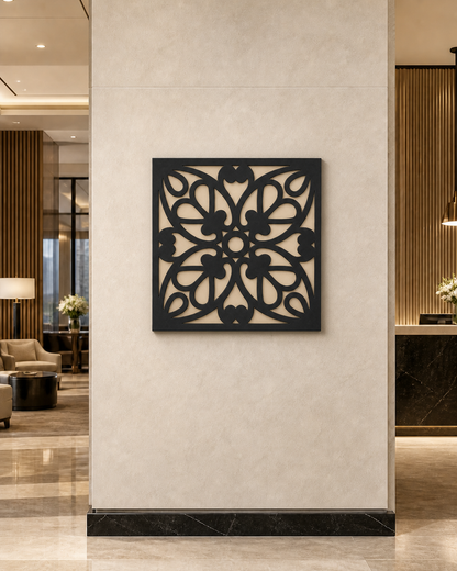 CH-058 Floral Petal Scroll Decorative Wall Light Panel - Hotel lobby wall art daytime