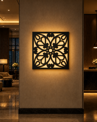 CH-058 Floral Petal Scroll Decorative Wall Light Panel - Hotel lobby ambient lighting
