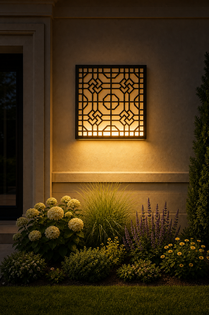 CH-059 Knot Lattice Decorative Wall Light Panel - Evening bottom uplight wall ambience