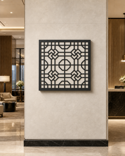 CH-059 Knot Lattice Decorative Wall Light Panel - Hotel lobby wall art daytime