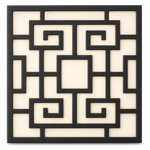CH-060 Greek Key Lattice Decorative Wall Light Panel - White background main view