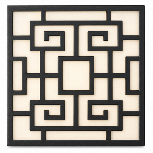 CH-060 Greek Key Lattice Decorative Wall Light Panel - White background main view