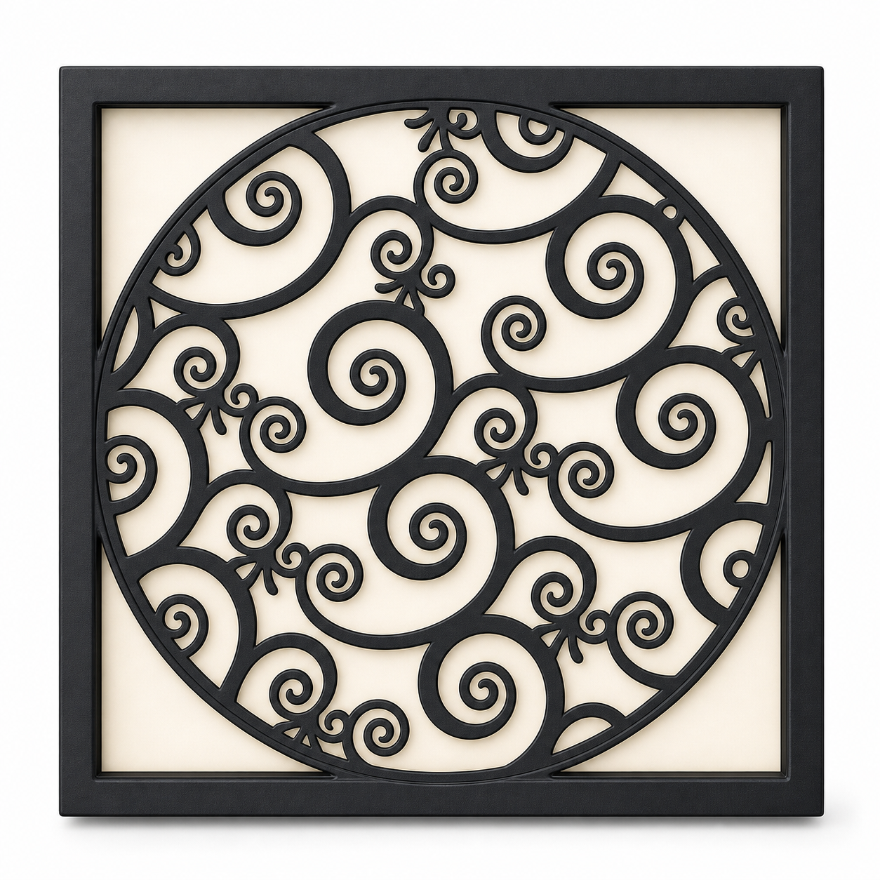 CH-061 Round Scroll Medallion Decorative Wall Light Panel - White background main view