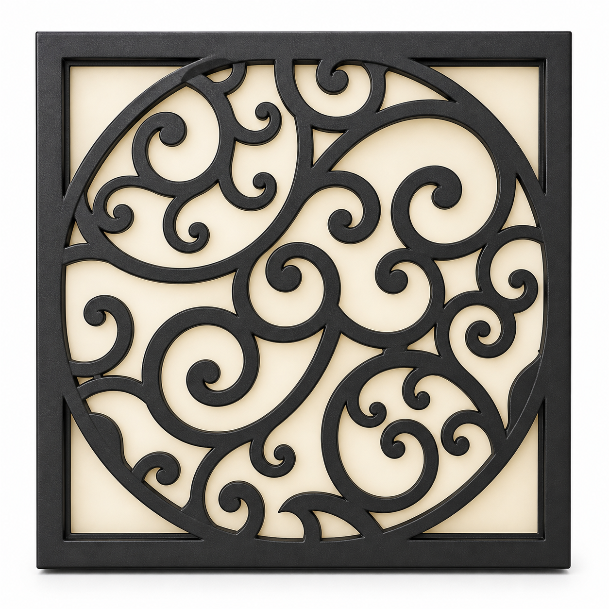 CH-062 Classic Round Scroll Decorative Wall Light Panel - White background main view