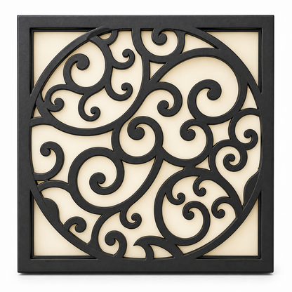 CH-062 Classic Round Scroll Decorative Wall Light Panel - White background main view