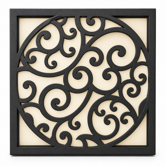 CH-062 Classic Round Scroll Decorative Wall Light Panel - White background main view