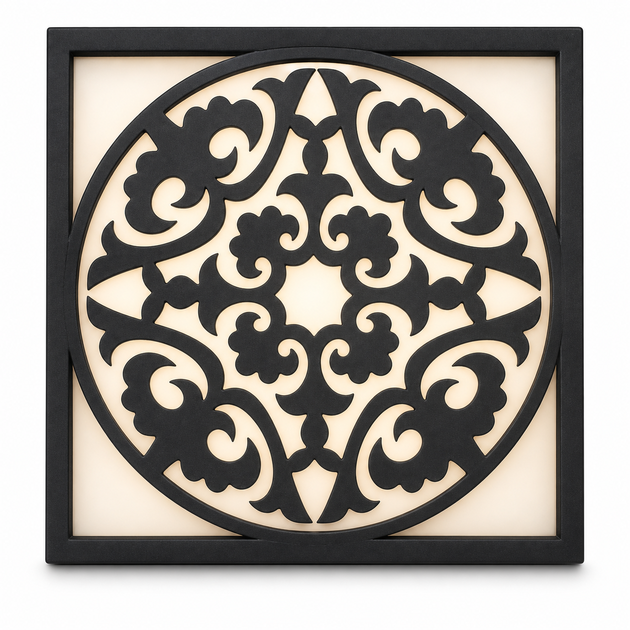CH-065 Floral Circle Decorative Wall Light Panel - White background main view