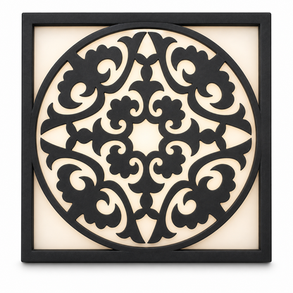 CH-065 Floral Circle Decorative Wall Light Panel - White background main view