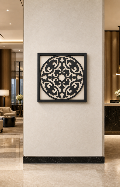 CH-065 Floral Circle Decorative Wall Light Panel - Hotel lobby wall art daytime
