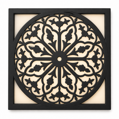 CH-066 Radial Floral Decorative Wall Light Panel - White background main view
