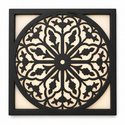CH-066 Radial Floral Decorative Wall Light Panel - White background main view