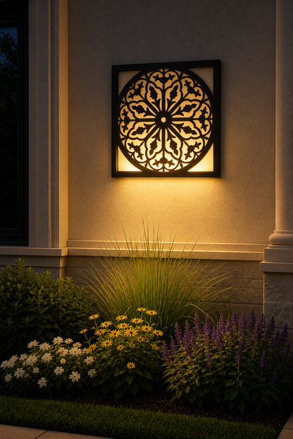 CH-066 Radial Floral Decorative Wall Light Panel - Evening bottom uplight wall ambience