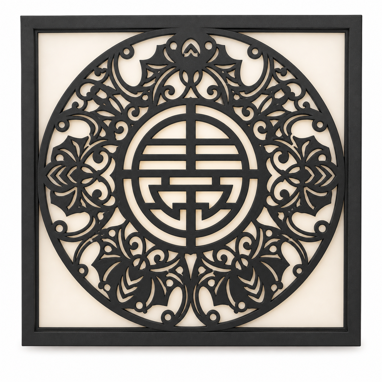CH-067 Chinese Medallion Decorative Wall Light Panel - White background main view