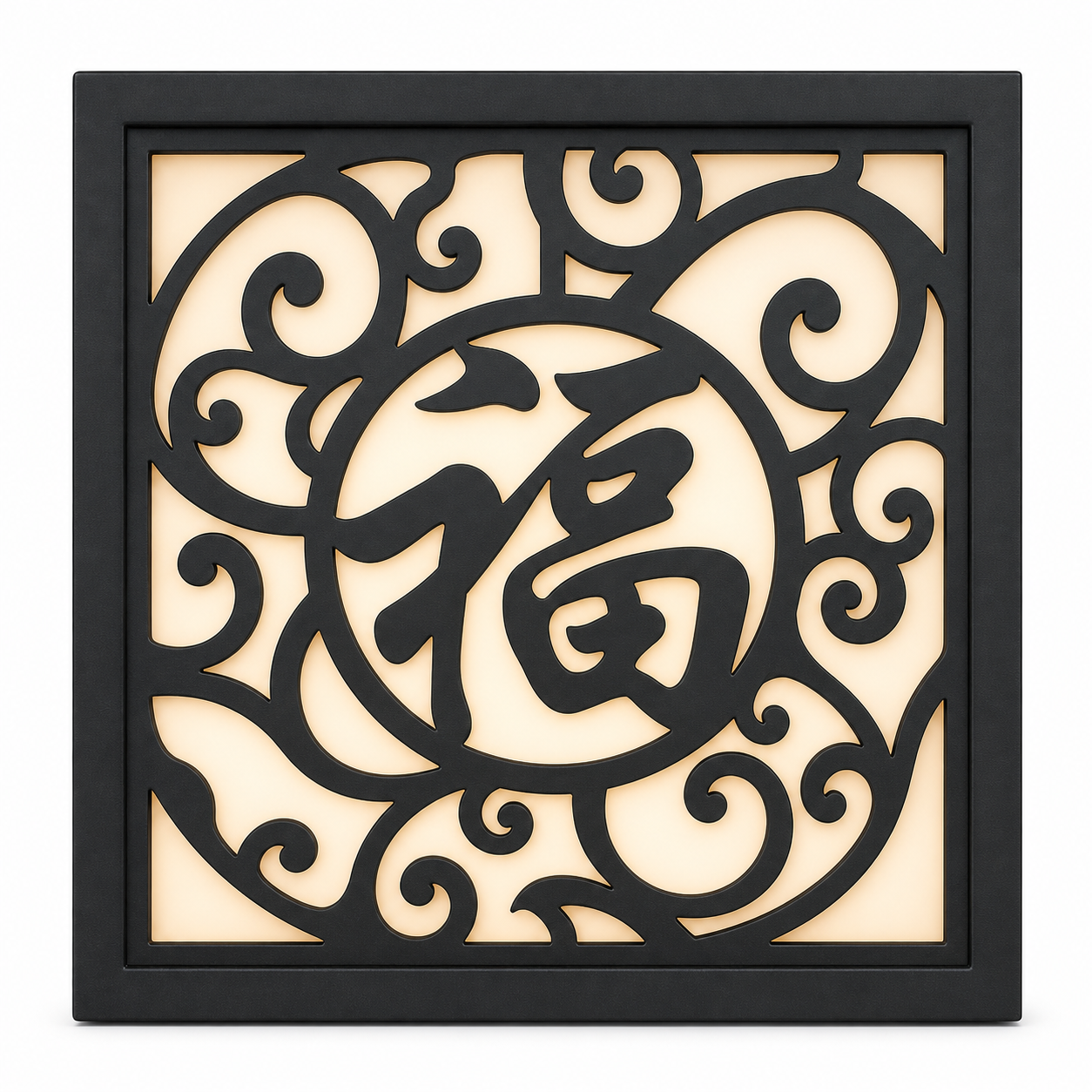 CH-068 Auspicious Scroll Decorative Wall Light Panel - White background main view