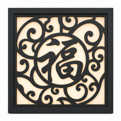 CH-068 Auspicious Scroll Decorative Wall Light Panel - White background main view