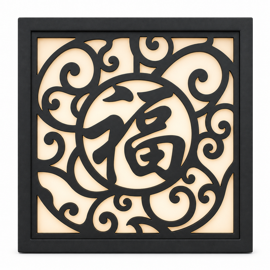 CH-068 Auspicious Scroll Decorative Wall Light Panel - White background main view