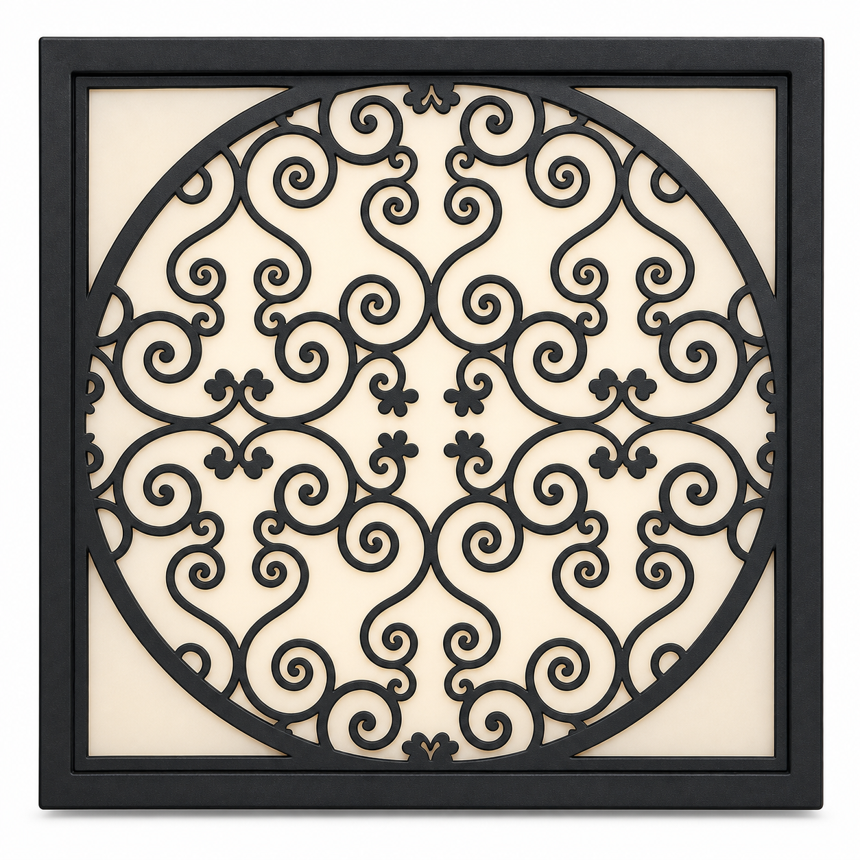 CH-069 Circular Scroll Decorative Wall Light Panel - White background main view