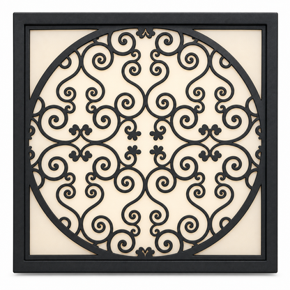 CH-069 Circular Scroll Decorative Wall Light Panel - White background main view