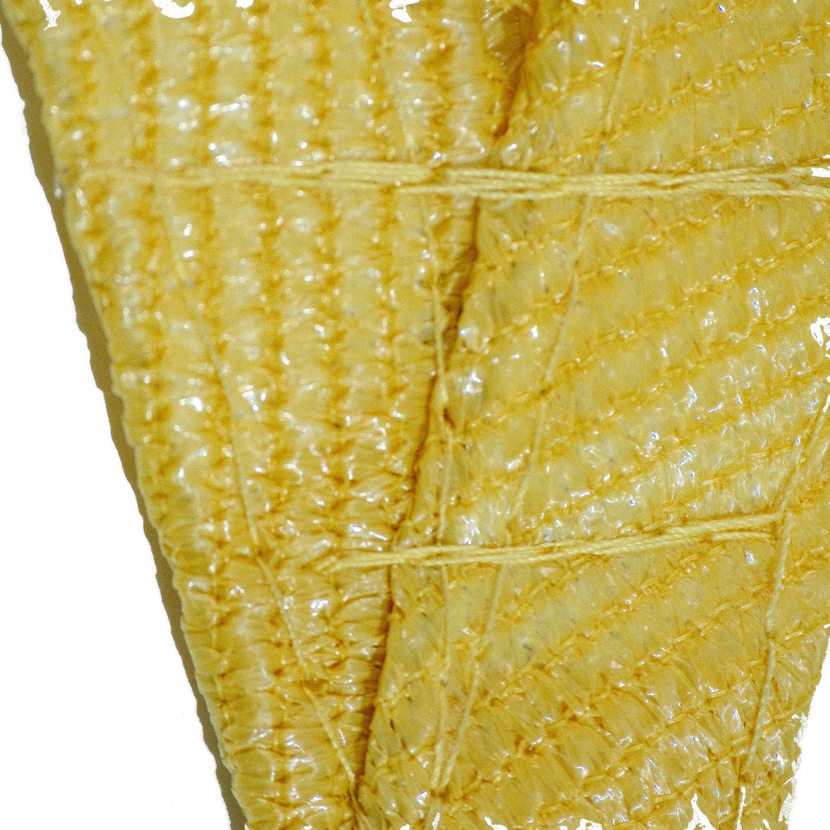 Rectangle shade sail yellow reinforced edge stitching detail