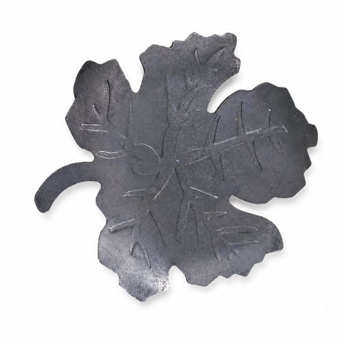 Decorative Stamped Steel Leaf Ornament for Iron Gates - view 1