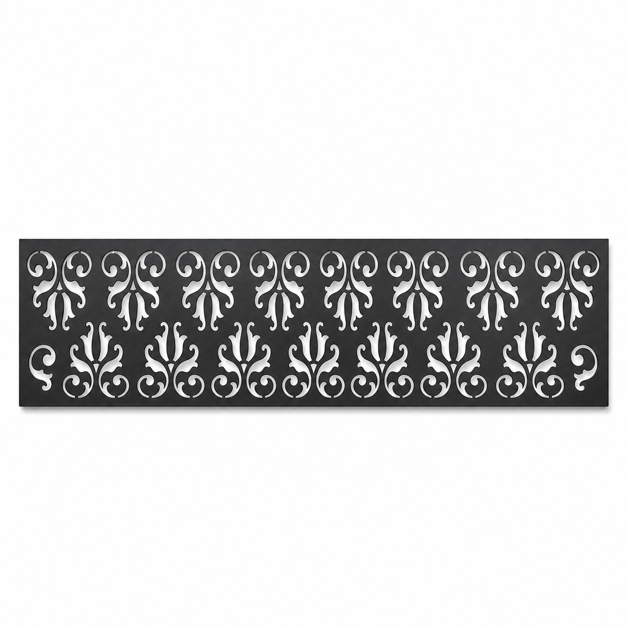 Fleur De Lis Scroll decorative metal fence topper front pattern for WPC composite fencing, Design 001