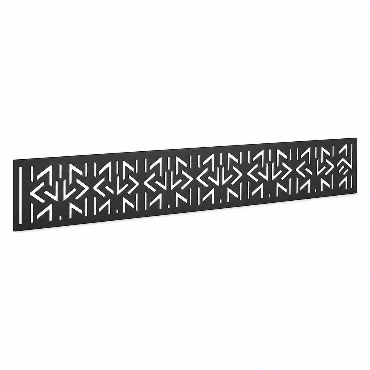 Zigzag Arrow Band laser cut metal fence topper insert perspective view, Design 004